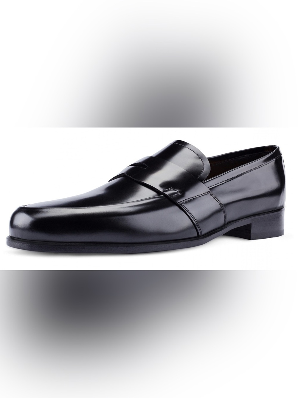 Men's Black Leather Elevated Penny Loafers